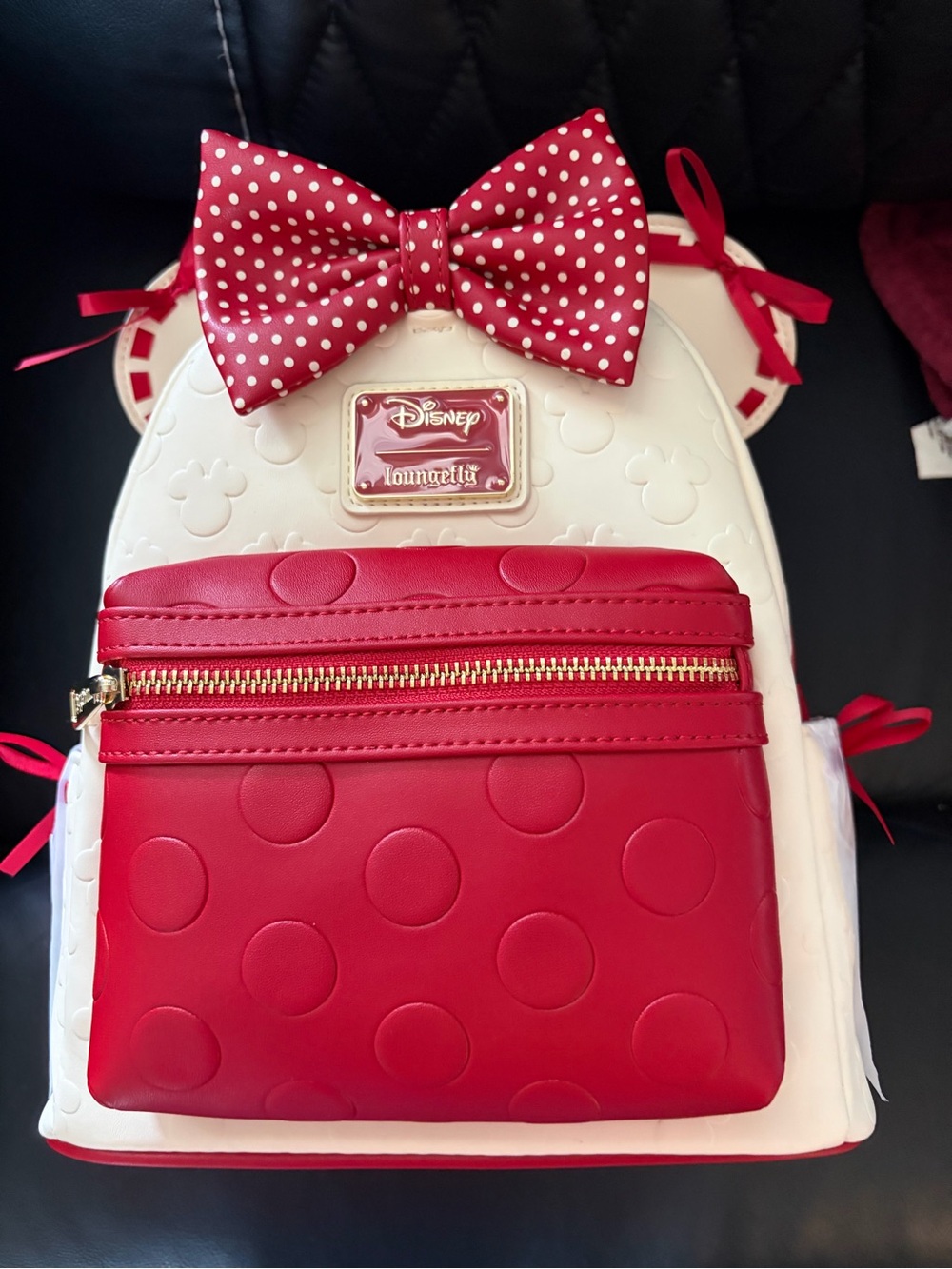 Disney x Loungefly Minnie Bow Red & White Rock the Dots Coquette Mini Backpack